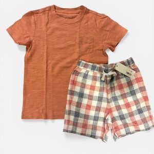 NWT- Janie and Jack Rustic Tee and Gingham Short Set